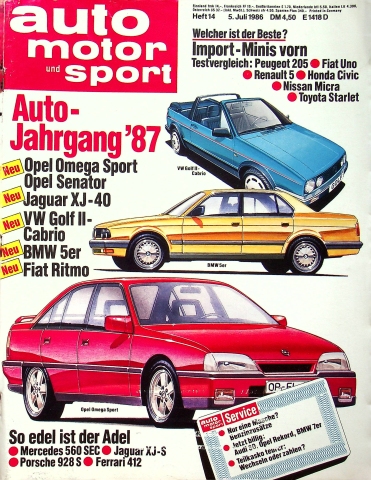 Deckblatt Auto Motor und Sport (14/1986)